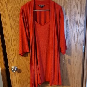 INC International Concepts Red Night Gown And Robe Set.
